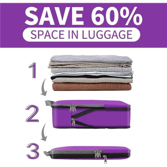 4Pack Compression Packing Cubes Travel Accessories Expandable Packing Organizers - Picture 6 of 6